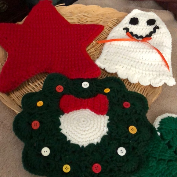 None Other - NWOT Handmade crocheted pot holders every holiday